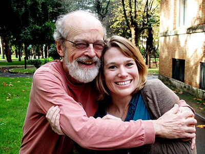 Brother Ed Phelan, FSC, with one of his favorite Lasallians, Heather Ruple Gilson