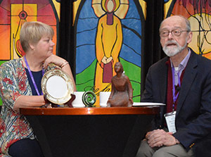 Br. Ed speaking alongside PJ Thompson of Saint Mary’s Press at Huether Lasallian Conference.